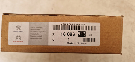 KLOCKI HAMULCOWE PRZEDNIE C-ELYSEE C4 CACTUS 301 OE 1608691380