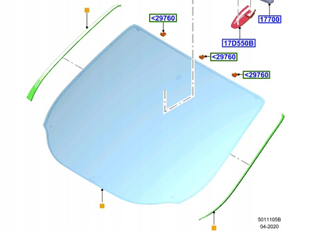 SZYBA PRZEDNIA FORD KUGA 2015-2016 OE 2002073 _ GV44-S03100-KA