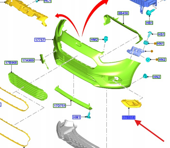 KRATKA HALOGENU LEWA FORD TRANSIT COURIER Mk1 2018- 2259531 _ JT76-19953-BB