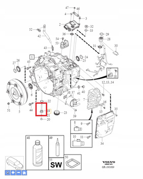 Wskaźnik poziomu oleju skrzyni Volvo OE 31437020