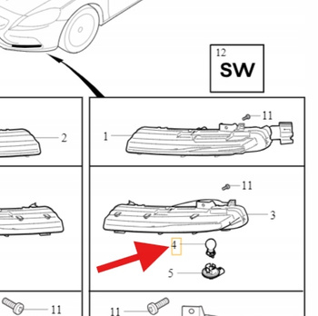 ŻARÓWKA DO JAZDY DZIENNEJ DRL PW19 VOLVO V40 2013- CC OE 30624398