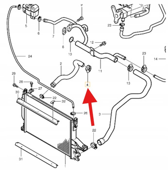 PRAWY GÓRNY WĄŻ WODNY CHŁODNICY 2.0 2.3 2.4 B5 D5 VOLVO S60 V70 OE 30680912