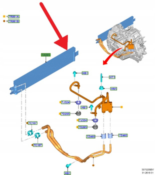 CHŁODNICA OLEJU SKRZYNI AUTOMAT FORD FOCUS 2018- 2265027 _ JX61-7A095-AB