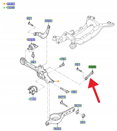 WAHACZ DOLNY POPRZECZNY FORD MONEO SMAX 2007- OE 1426770 _ 6G91-5K743-XAD