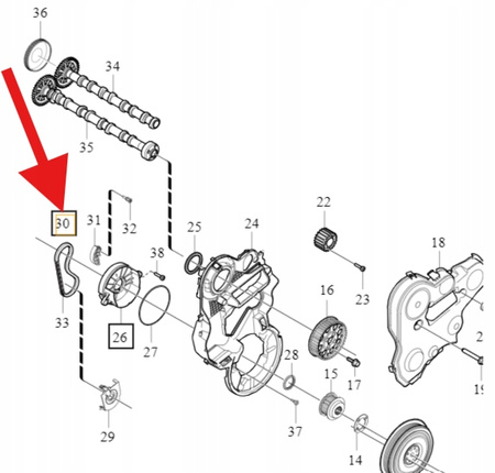 ZESTAW ŁAŃCUCH POMPY OLEJU 2.0 D4 B4 VOLVO S60 V60 V40 XC90 OE 31430665
