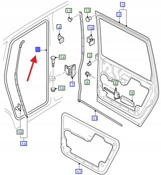 USZCZELNIENIE DRZWI TYŁ FORD GALAXY 1994- 2006 1046490 _ 95VW-25385-BEYYEJ