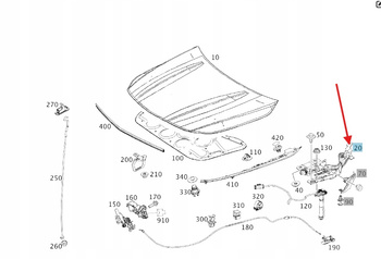 ZAWIAS MASKI LEWY MERCEDES CLA W117 OE A1178800128