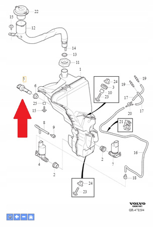 CZUJNIK POZIOMU PŁYNU SPRYSKIWACZY VOLVO XC60 2018- OE 32328238