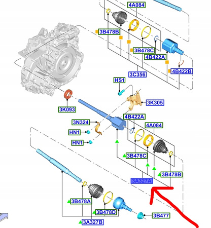 PRZEGUB WEWNĘTRZNY FORD KUGA MK2 2014-2020 _1947210_DV6P-3C313-AA