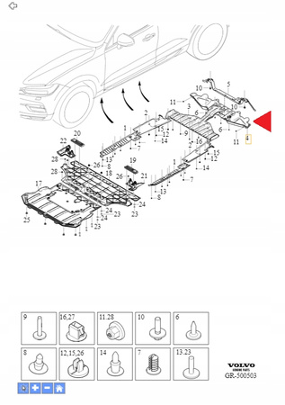 OSŁONA PODŁOGI ZAWIESZENIA TYŁ VOLVO EX40 XC40 2021- C40 EC40 OE 32352704