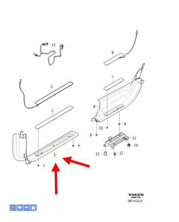 NAKŁADKA OSŁONA PROGOWA LEWY PRZÓD VOLVO XC90 2016- OEM/OE 32262570