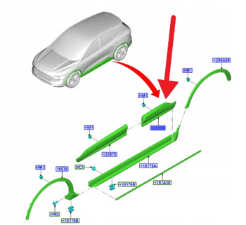 NAKŁADKA DRZWI PRAWY TYŁ FORD KUGA 2020- 2474334 _ LV4B-S25334-CEPRAA