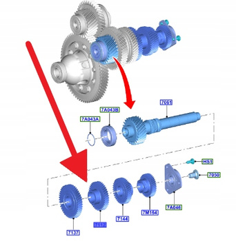 KOŁO ZĘBATE 4. BIEG MANUAL B6 FORD KUGA FIESTA 17- 2224353 _ JX6R-7112-BHA
