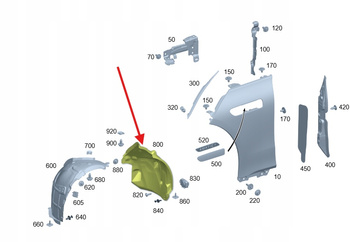 NADKOLE LEWY TYŁ MERCEDES EQS W297 OE A2976801108