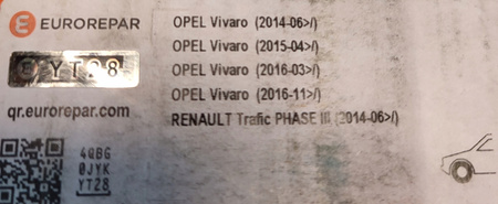 Kpl Tarcza hamulcowa Eurorepar VIVARO TRAFIC 16 678 639 80