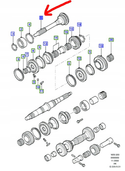 WAŁEK NAPĘDOWY WEJŚCIOWY FORD TRANSIT 2000-03_1229706_YC1R-7015-ED