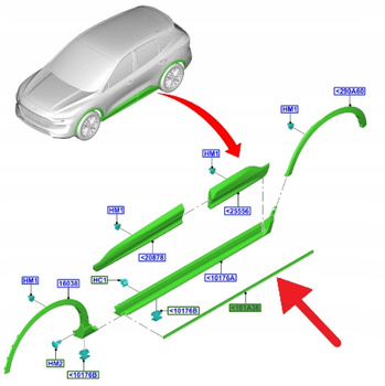 USZCZELKA PROGU L P FORD KUGA ESCAPE 2020- 2451142 _ LV4B-S100A36-AA