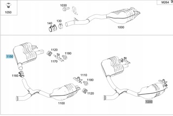 TŁUMIK KOŃCOWY MB OE 2054904200 MERCEDES W205
