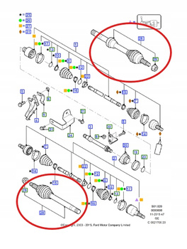 PÓŁOŚ PRAWA FORD MONDEO 2000-2007 1329498 _ RM2S71-3A327-BB