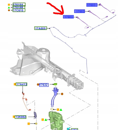 DYSZA SPRYSKIWACZA FORD KUGA Mk2 2016- OE 2018769  _ GJ54-17666-AA 