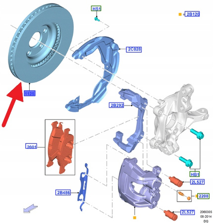 TARCZA HAMULCOWA PRZÓD 350MM FORD EDGE 2021- OE 2512316 _ M2GC-1125-BA