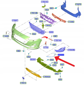 LISTWA HALOGENU PRAWA FORD KUGA 2020- 2024 2460899 _ LV4B-17C754-VBSMA4