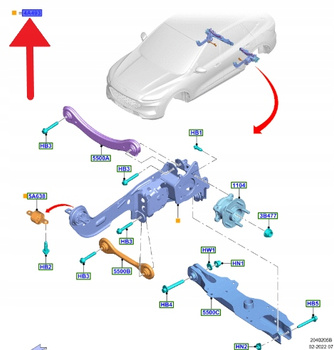 ZWROTNICA LEWY TYŁ FORD KUGA ESCAPE 4WD 2020- 2553922 _ LX61-5A969-AEE