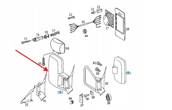 LUSTERKO ZEWNĘTRZNE PRAWE MERCEDES SPRINTER W901 - W904 OE A0008115430