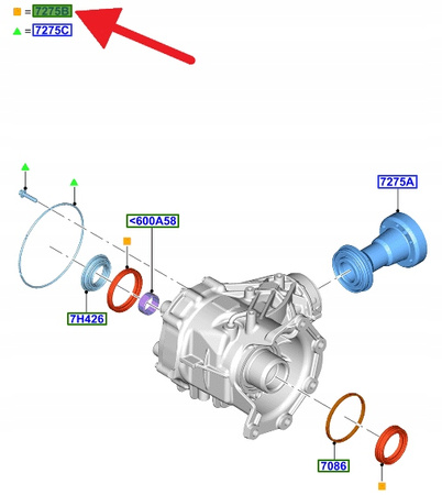 USZCZELNIACZ PRZEKŁADNI KĄTOWEJ MID RANGE KUGA 2012- 5161442 _CV61-7H469-AA