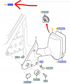 LUSTERKO ZEWNĘTRZNE LEWE FORD TRANSIT 2001-2014 _1429724_6C1V-17683-JAYGAX