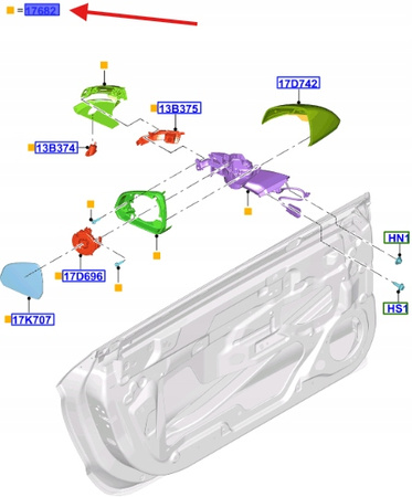 LUSTERKO LEWE FORD MUSTANG 2015- 2021 OE 2331772 _ FR3B-17E715-CN