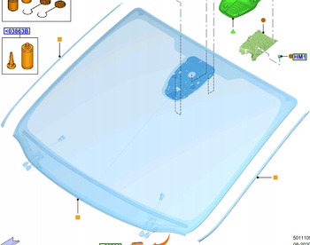 SZYBA PRZEDNIA FORD S-MAX 2018- 2502534 _ KS7B-R03100-BE