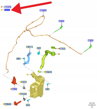 ZBIORNICZEK SPRYSKIWACZY SZYBY FORD FOCUS 2018- OE 2544380 _ JX7B-17B613-EF