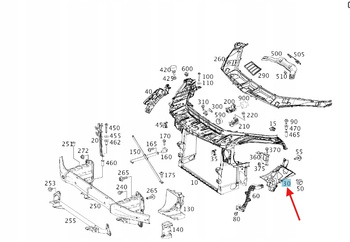 WSPORNIK ŚLIZG ZDERZAKA LAMPY PRZÓD LEWY MERCEDES OE A2926200100