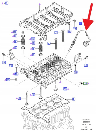 CZUJNIK TEMP. GŁOWICY 3.2 2.4 TDCI FORD TRANSIT 00- 1320255 _ YC1F-6G004-BE