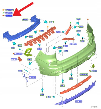 ZDERZAK TYLNY FORD KUGA ESCAPE 2020- 2500108 _ LV4B-17A894-SCAPRAA