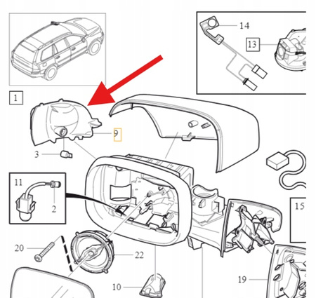 KIERUNKOWSKAZ LUSTERKA LEWY VOLVO V70 XC70 2001- 08- XC90 2003- OE 31111813