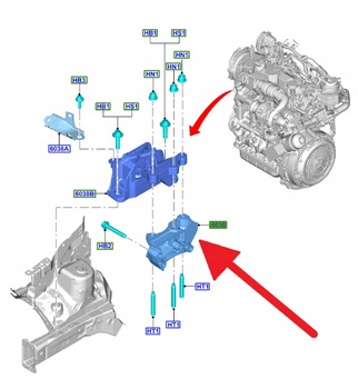 ŁAPA PODUSZKI SILNIKA 1.5 TDCI TRANSIT FOCUS 2018- 2471716 _ JN1Q-6030-AC
