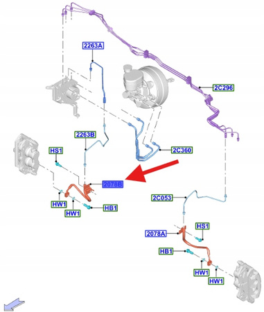 PRZEWÓD HAMULCOWY PRAWY PRZÓD FORD MUSTANG 2017- 2197772 _ JR33-2078-DA
