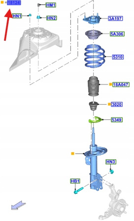 AMORTYZATOR PRZÓD FORD MUSTANG 2015- 17- COUPE 2147391 _ FR3C-18045-JG