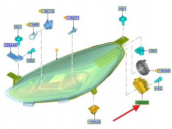 MODUŁ PRZETWORNICA LAMPY LED FORD 2119178 _ H1BB-13D278-AC