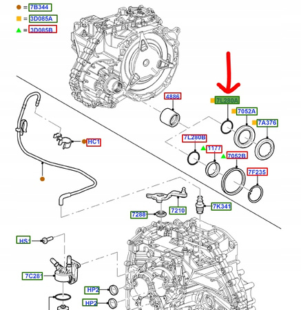 ORING SKRZYNI BIEGÓW POWERSHIFT MONDEO FOCUS SMAX _ 1493250 _  7M5R-7L280-AA