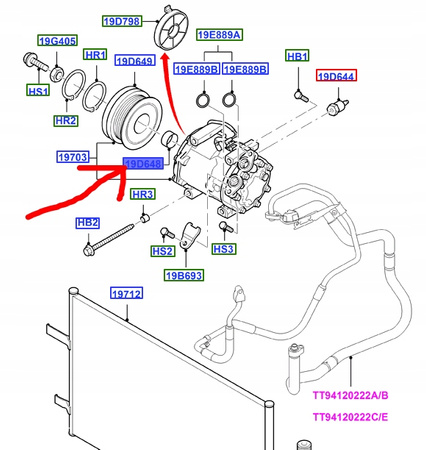 PODKŁADKA SPRZĘGŁA KLIMATYZACJI FORD TRANSIT Mk6 FOCUS Mk2 C-MAX Mk1 _1333044_3M5H-19N689-AA