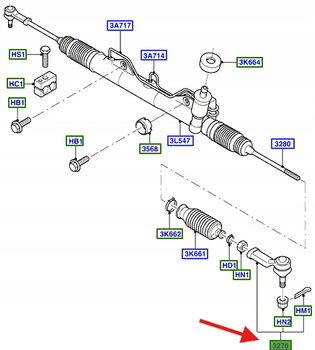 ZESTAW NAPRAWY CIĘGŁA FIESTA 96 KA 2008 1034417 _ 97KX-3270-AA