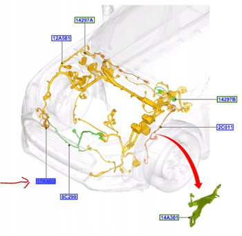 WIĄZKA ZBIORNICZKA SPRYSKIWACZY FORD MONDEO Mk5 1910629 _ DG9T-17A611-AE