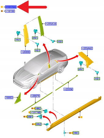 LISTWA PROGOWA LEWA FORD MONDEO Mk5 2014- OE 2205527 _ DS73-F10155-DM5G9Z