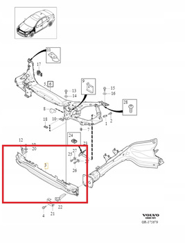 SZYNA ZDERZAKA VOLVO S60 II 11-18r V60 I 11-18r