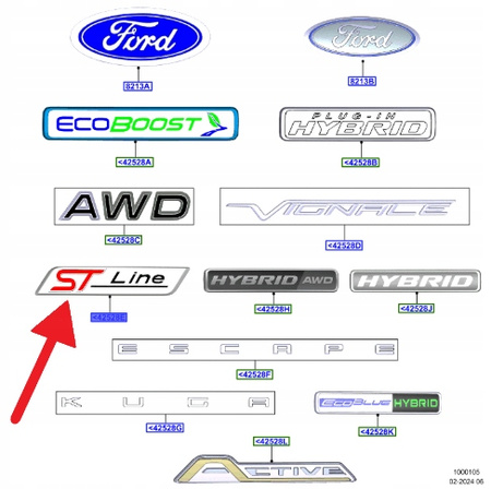 TABLICZKA Z NAZWĄ "ST-LINE" FORD KUGA 2020- 2626850 _ NV4B-16B114-AA