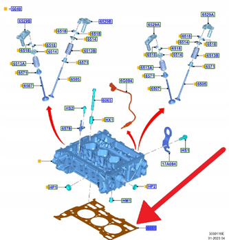 USZCZELKA GŁOWICY CYLINDRÓW 1.0 EB PUMA FOCUS 2018- 2610852 _ H6BG-6051-DA