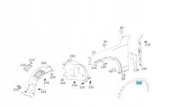 LISTWA BŁOTNIKA LEWA PRZÓD MERCEDES GLC 253 A2538850522